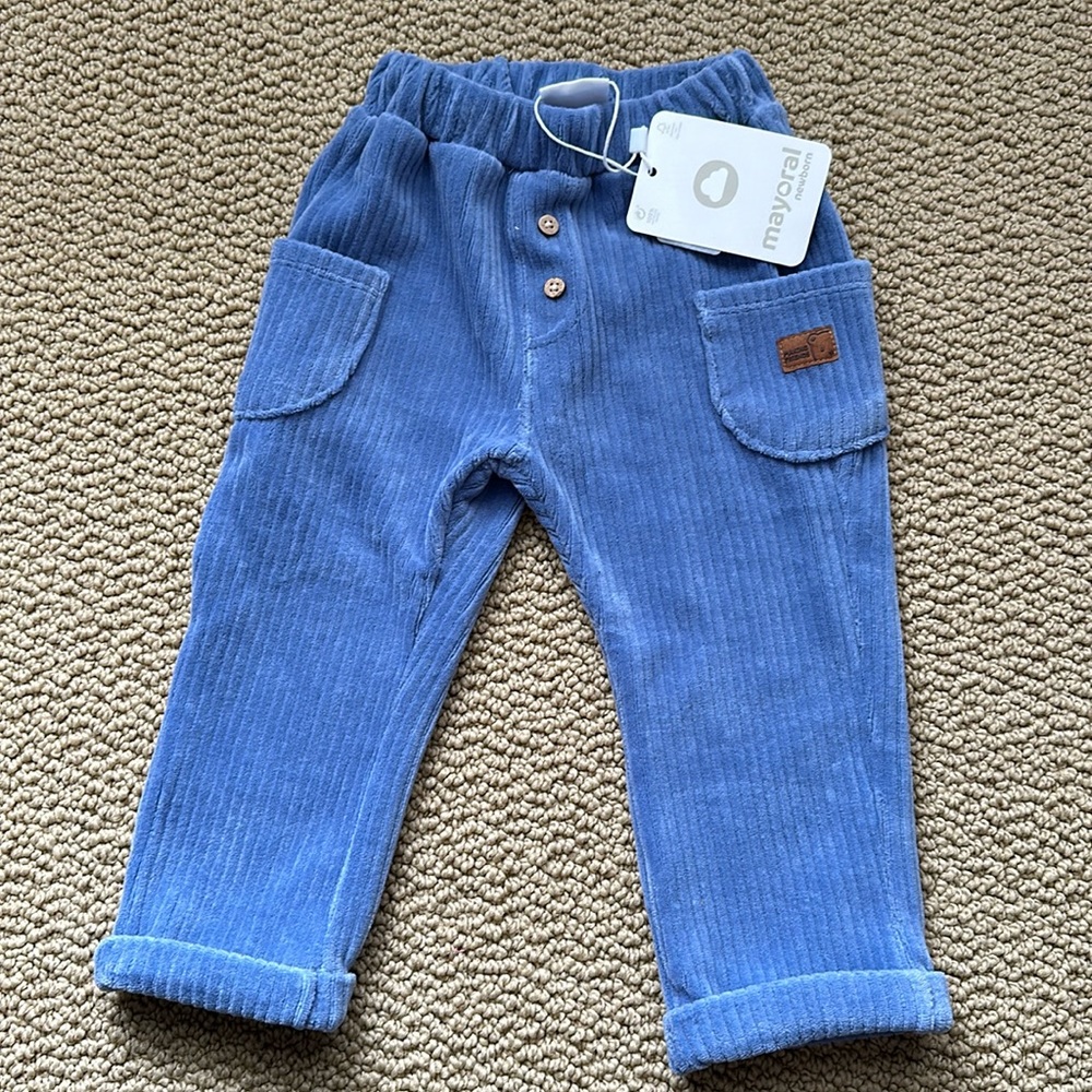 Mayoral boys velour style pants 12m NWT
